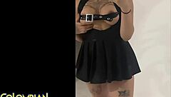 This alt goth latina teen gets a cum facial in the casting interview with a big cock