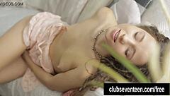 Small-titted teen Magda toys her pussy in a solo German session. Her blonde charm shines through.