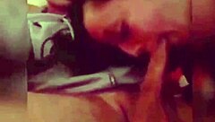 Girl expertly sucks monster cock in handjob session