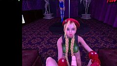 Cammy white rides cock in virtual reality game cosplay with crazy reality fight costumes bunny