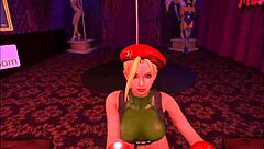 Cammy white rides cock in virtual reality game cosplay with crazy reality fight costumes bunny