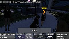 Serika exposes herself in naked coat outdoors