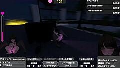 Serika exposes herself in naked coat outdoors