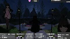 Serika exposes herself in naked coat outdoors