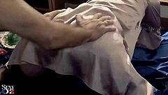 2069 close-up shows French amateur in satin black panties and corset. She rubs doggystyle while deepthroating and rimming with toys.