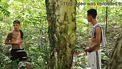 Dotado fucks safado in the woods with cum