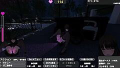 Serika exposes herself in naked coat outdoors