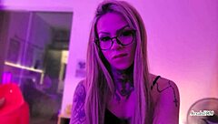 Pov Blonde Barbie Babe With Tattoo Giving Blowjob And Facial Creampie