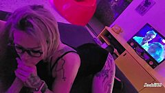 Pov Blonde Barbie Babe With Tattoo Giving Blowjob And Facial Creampie