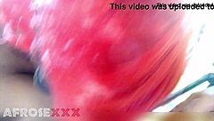 Watch this busty BBW give a boob job?