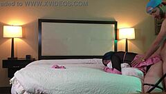 Ts in chastity gets fucked doggystyle