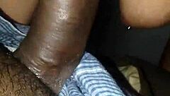 Blonde slut sucks monster black cock!