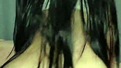 Long-haired cowgirl teen with big ass rides hard. Her moans echo as creampie drips down.