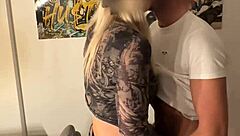 Having fun with my wife on the dining table, enjoying some intimate moments together in a european couple setting.