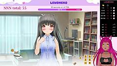 Vtuber Lewdneko moans while masturbating in love cubed.