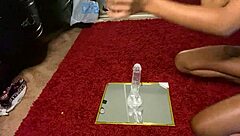 teen masturbates quietly on the floor in a private moment