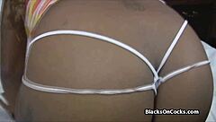 Curvy amateur black interviewed during porn audition drilling