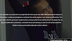 OMG! TeenFidelity’s Cute Cheerleader Liza Rowe Shakes Pom Poms While Creampied!