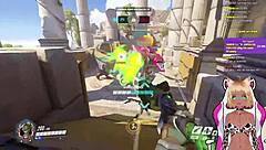 Vtuber Lewdneko Gets Spanked Playing Overwatch Part 1