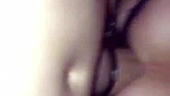 this amateur couple is fucking with huge toys at home