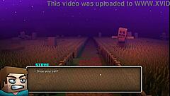 In Hornycraft parody, Steve passionately fucks a sexy watermelon outfit