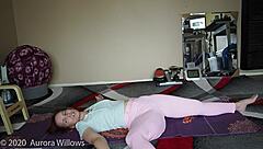 Yoga lesson with cute brunette amateurs focusing on ass and pussy in a sexy fetish session