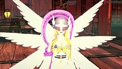 Angelwomon 进化并在POV Digimon 幻想中被肏，哦天哪太激烈了！！