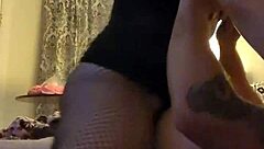 Danielle rides Cody's big dick in fishnets 😍