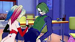 Harley Quinn hentai with blowjob, handjob, and cumshot in uncensored gameplay.