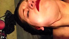 hot redhead takes a cumshot