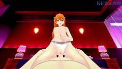 Casually narrating Rei Ayanami and Asuka Langley Soryu in intense sex from Neon Genesis Evangelion POV hentai