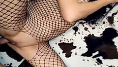 milf sexwife in stockings rides anal with her fans