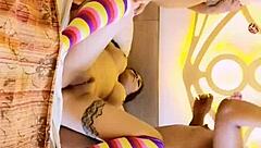 Latina, Blonde, and Brunette Amateurs Engage in a Homemade Lesbian Game.