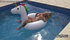 aviva rocks - masturbiert auf einhorn has big tits and ass tattooed babe masturbating her sexy boobs.