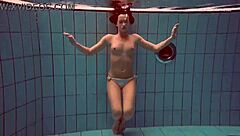 Ever seen Alla strip and swim naked in a steamy pool?