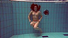 Ever seen Alla strip and swim naked in a steamy pool?