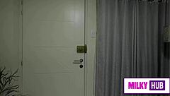 Perverted Santa visits bad girl for blowjob and sex