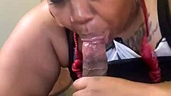 ebony bbw blowjob black big cock between huge tits