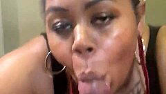 ebony bbw blowjob black big cock between huge tits