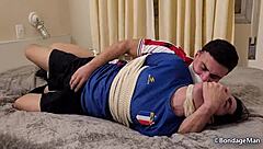 Football boyfriends tied and gagged together! 😱