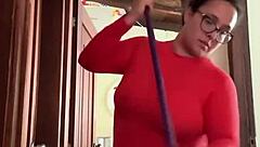 is my cute milf neighbor masturbating in the bathroom?