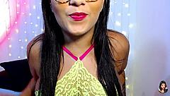 Guided jerk-off game on video call during quarantine lockdown.