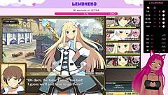 Vtuber Lewdneko Moans During Evenicle Creampie Scene.
