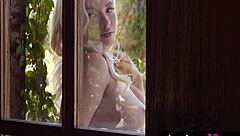 Classy Blondie Meaghan Stanfill Undresses in Sexy Lingerie Outdoors!
