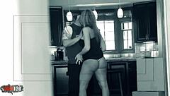 I saw this chubby blonde wife with fake tits getting assfucked by her lover while I was spying