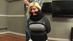 giving a blowjob while bound! So Intense!