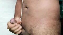 Indian desi gay can't resist masturbating his big monster cock solo