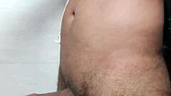 Indian desi gay can't resist masturbating his big monster cock solo