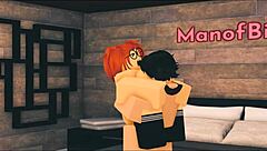 로블록스 포른에서 너디 진저 슬럿이 침실에서 박혔어... 너무 핫