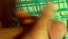 Young British twink masturbates with big cock in bedroom after gay porn viewing